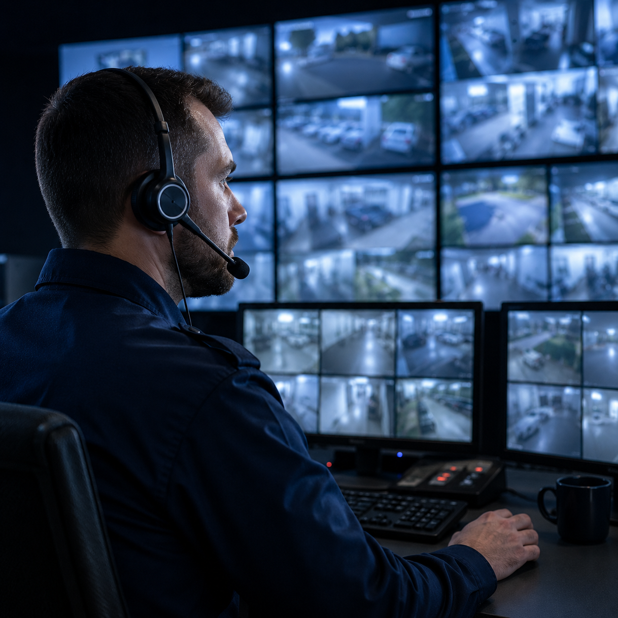 CCTV monitoring security guard management