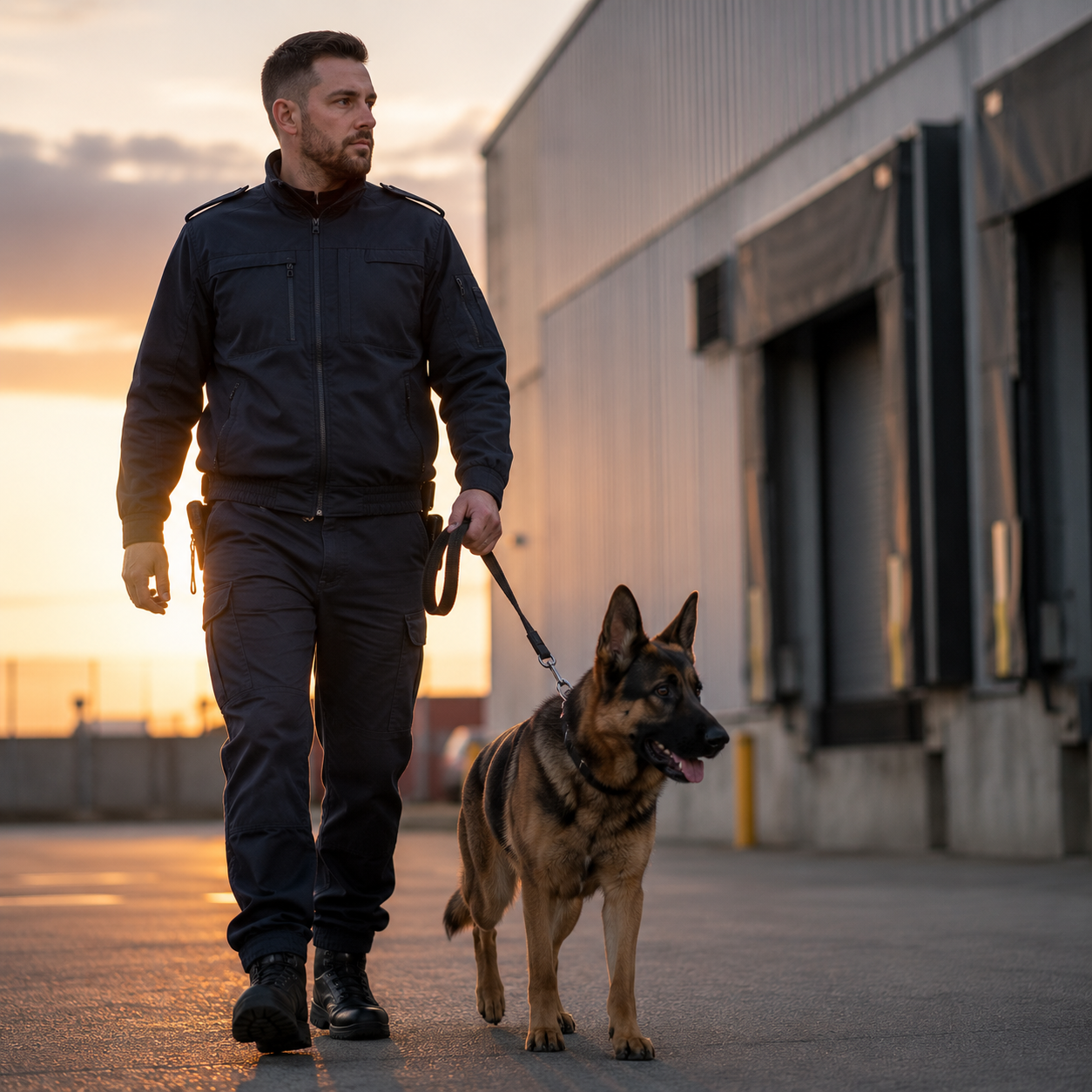 Dog handling security guard management